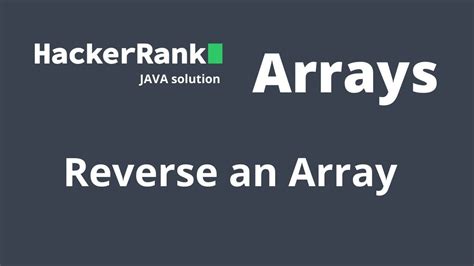 Today we will be solving 1D Arrays in C HackerRank Solution. . Reverse array queries hackerrank solution java